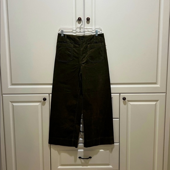 NWT Maeve The Colette cropped Wide-Leg pants in Olive Corduroy Edition Sz 29 - Picture 7 of 12